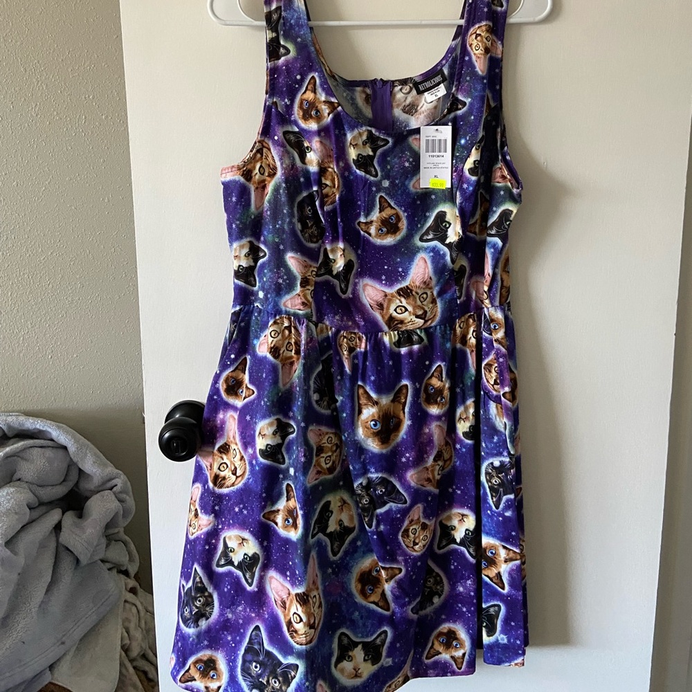 XL cosmic cat dress